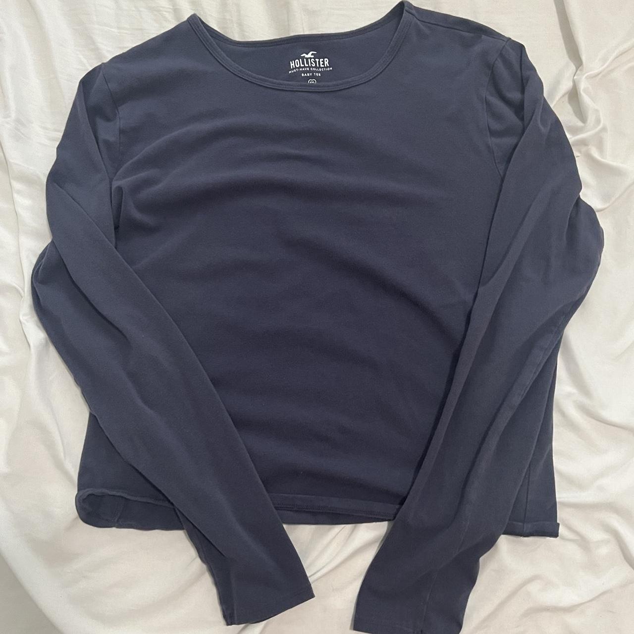 Blue long sleeve baby tee - Depop