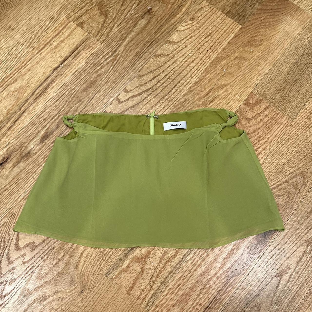 Danielle Guizio Women's Green Skirt | Depop