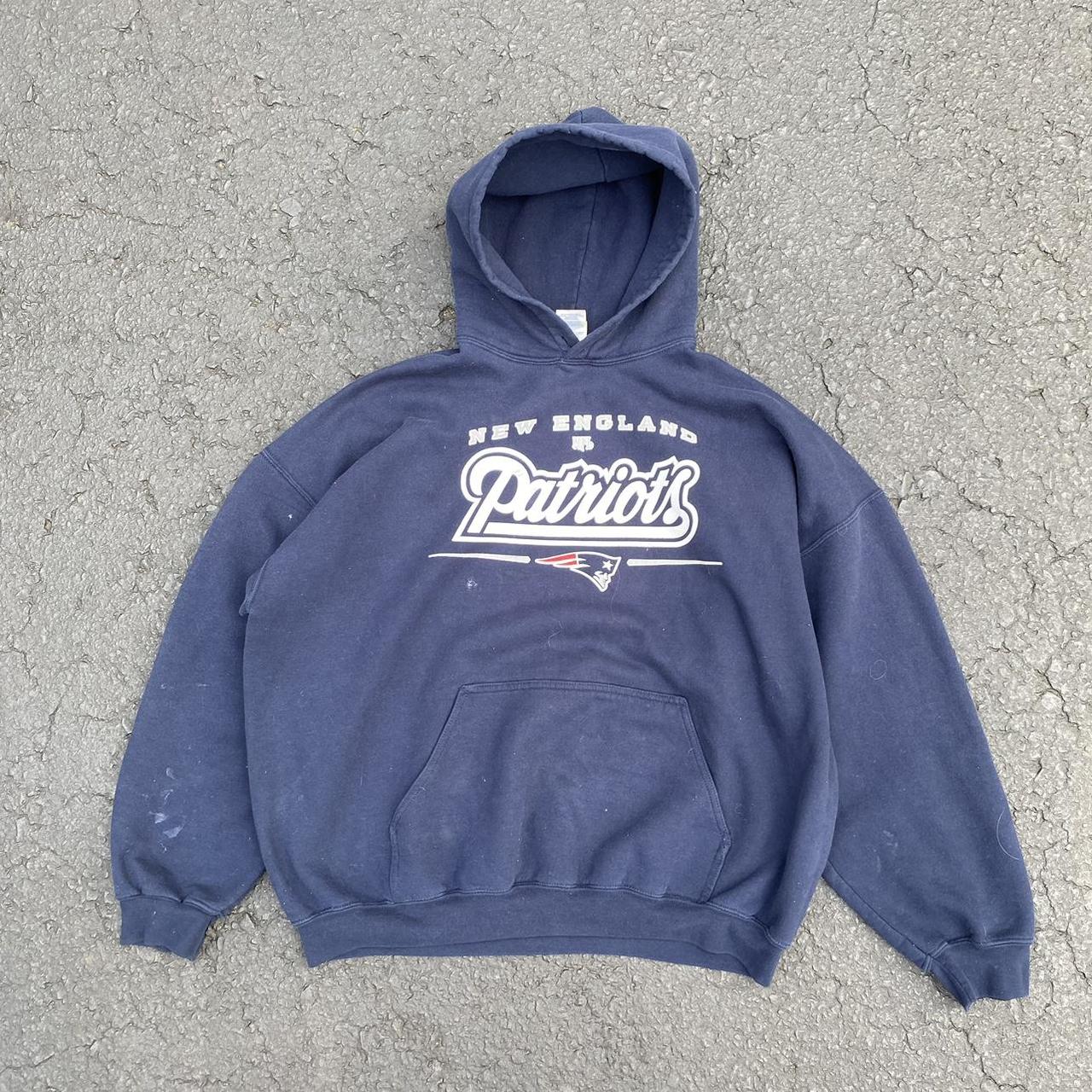 Vintage Patriots Hoodie some stains on sleeve but... - Depop