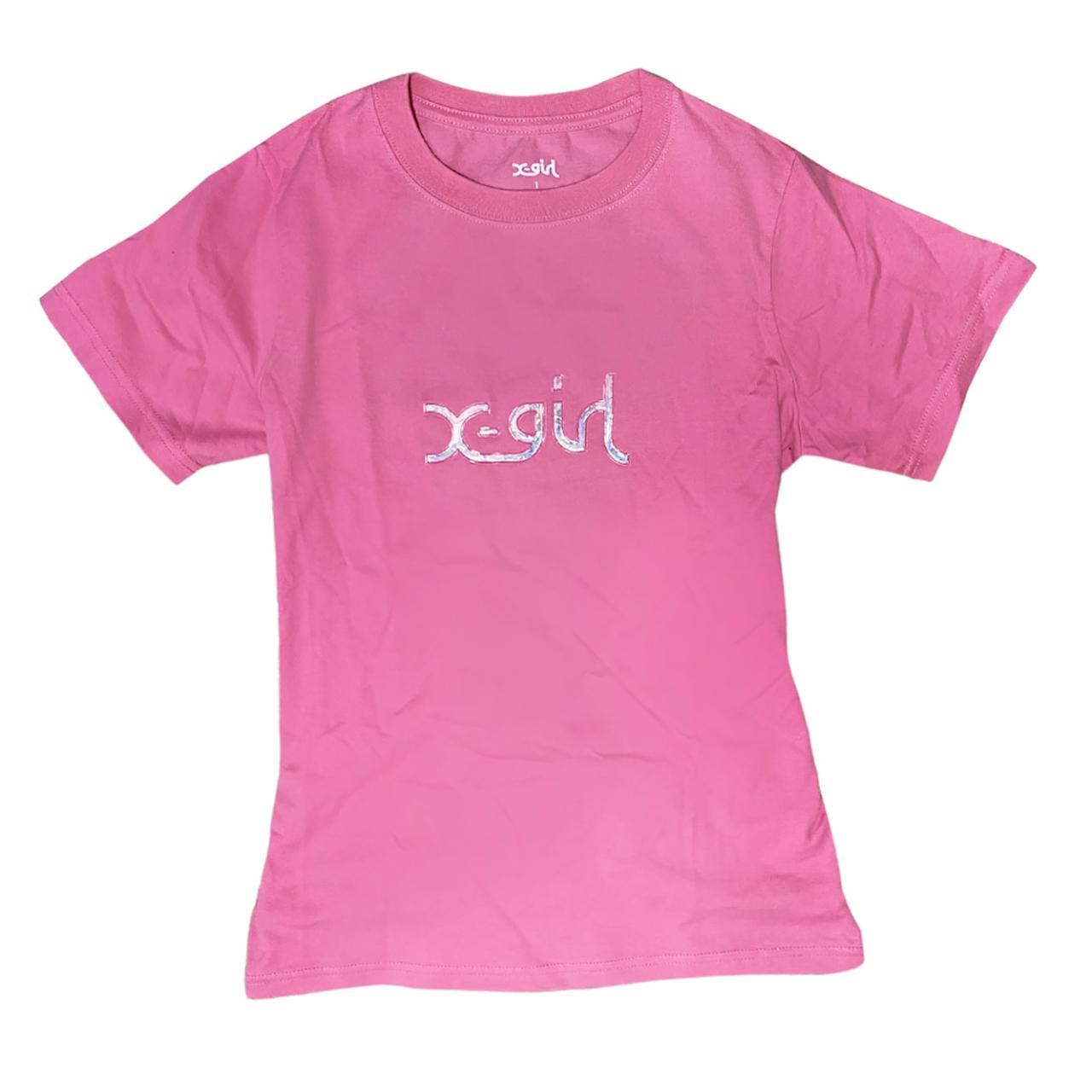 X-Girl  Women's Pink and Silver T-shirt