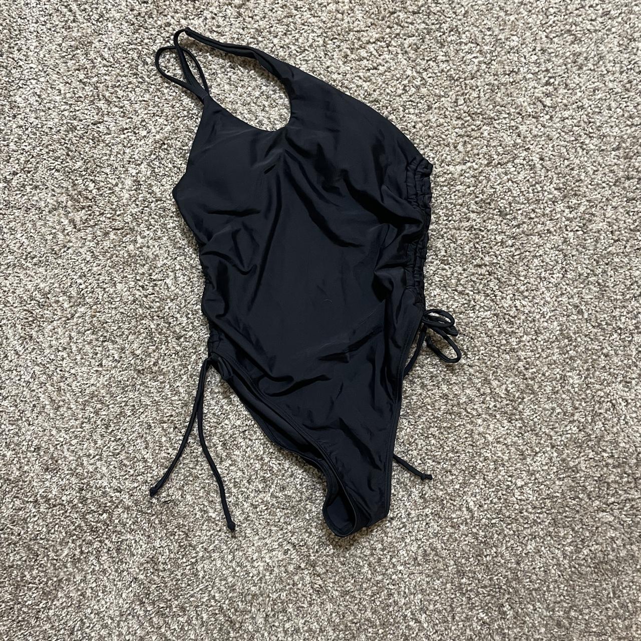 Off shoulder black swimsuit One piece Size M - Depop