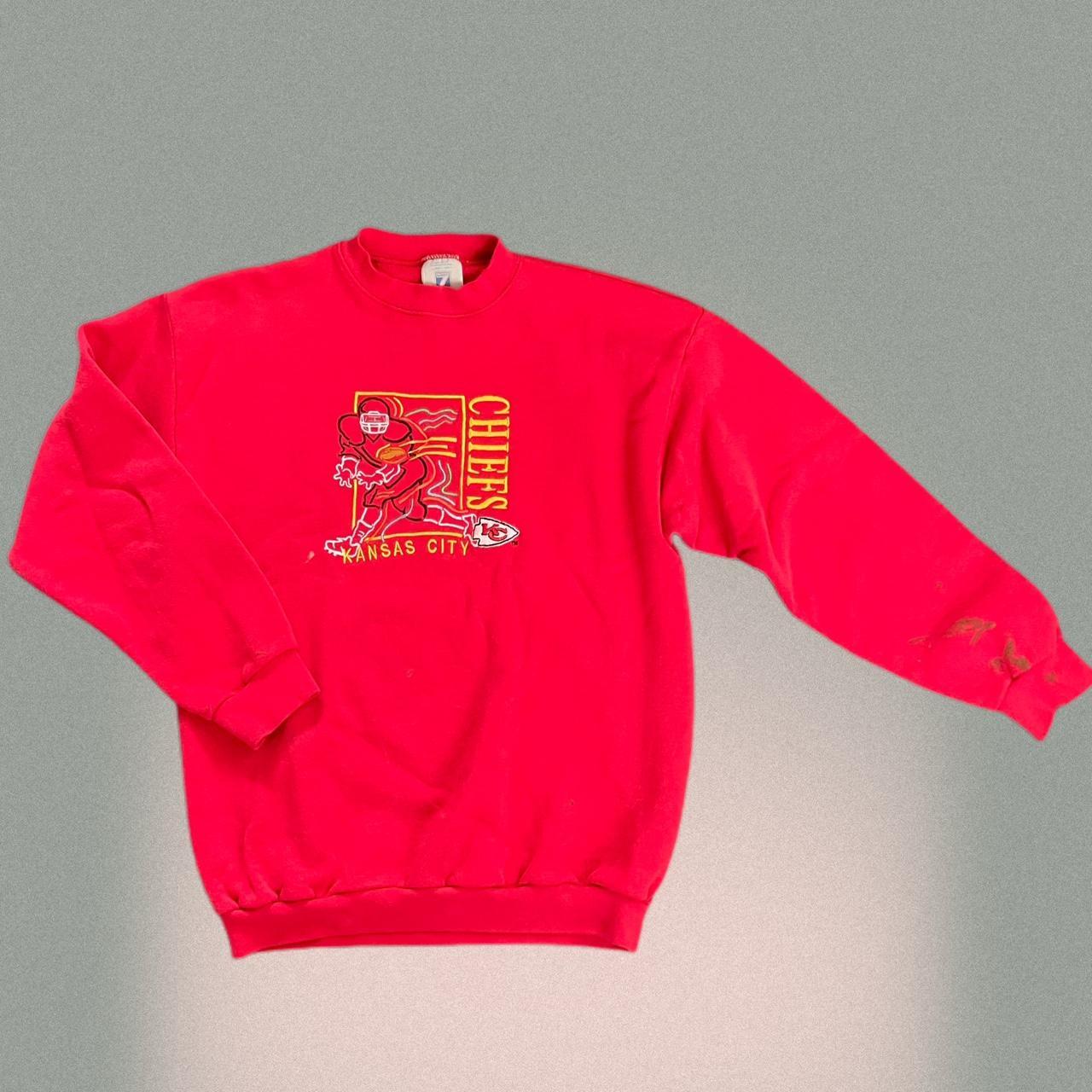 Vintage Kansas City Chiefs Big Spellout Crewneck - Depop