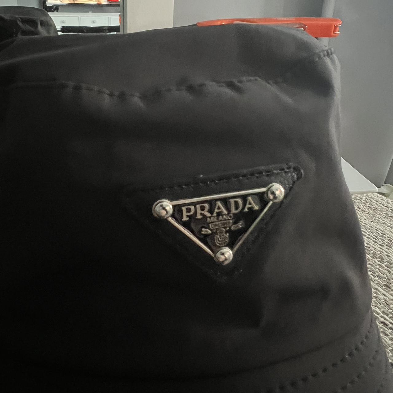 Prada Men's Black and Grey Hat | Depop