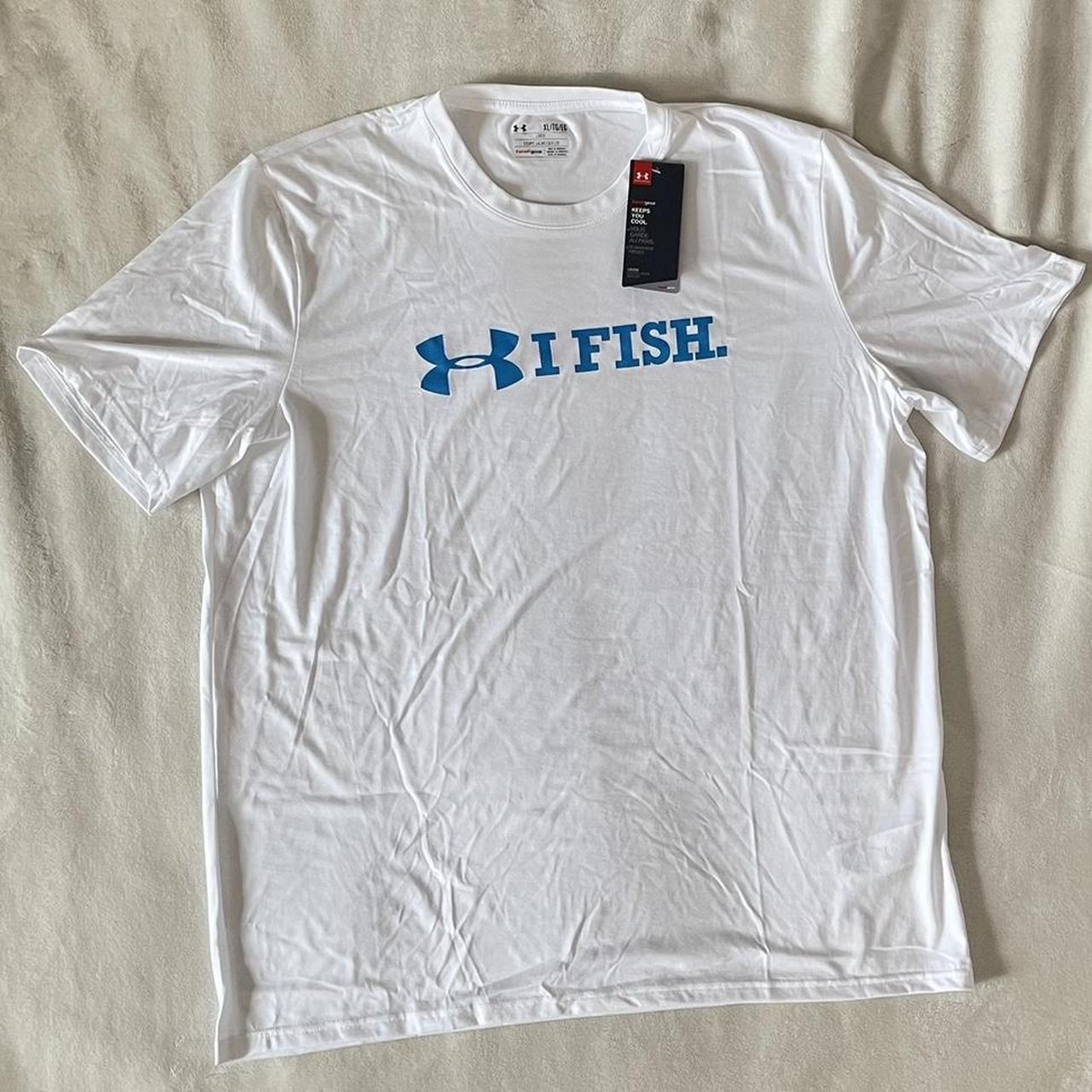 MEN'S UNDER ARMOUR FISH TEE SHIRT SIZE SMALL - Depop