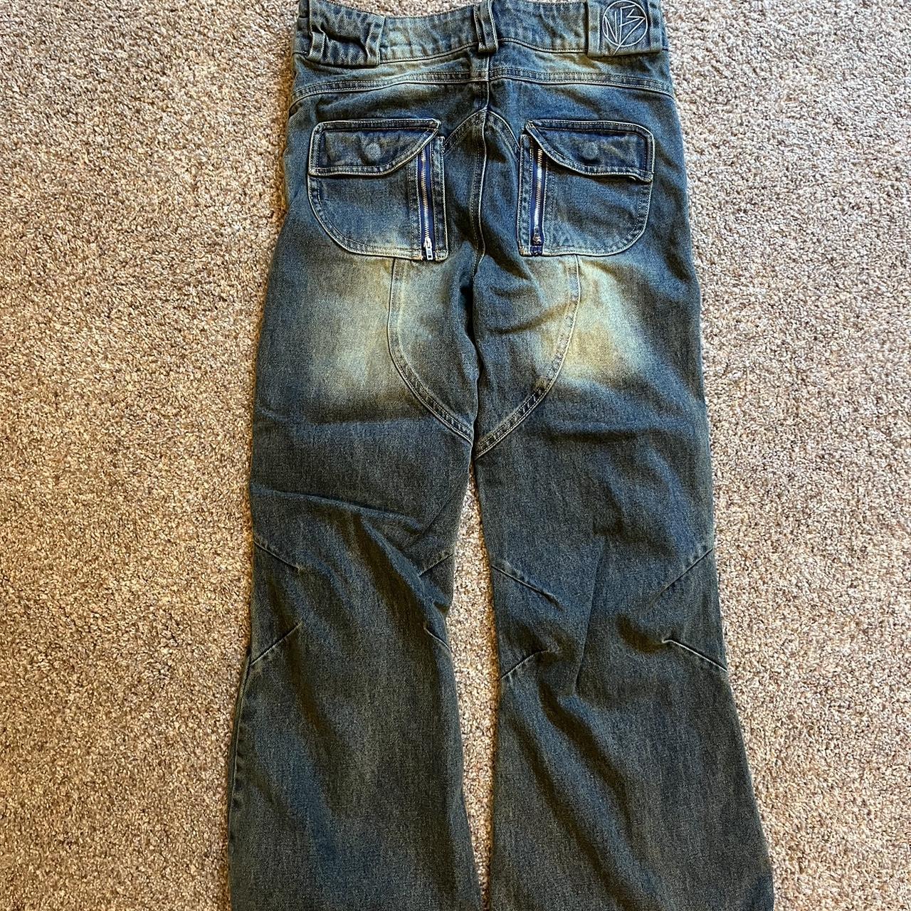 NO FAITH STUDIOS BASIC FLARED “USED” DENIM Brand... - Depop