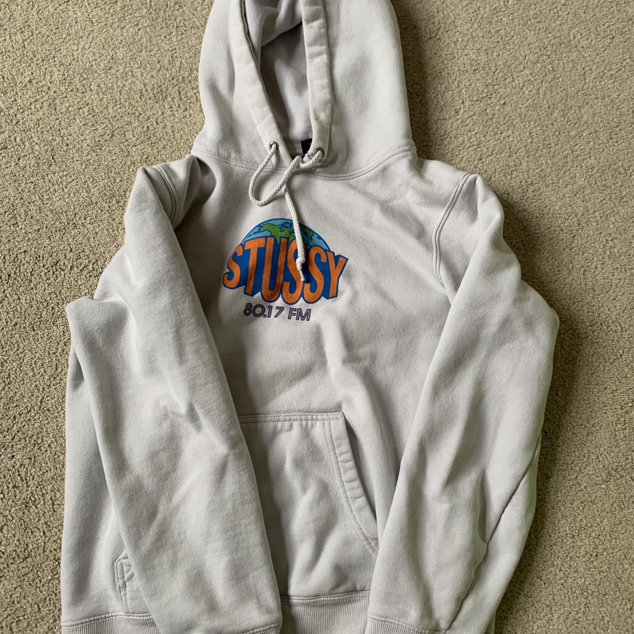 Stüssy Men's Cream Hoodie Depop