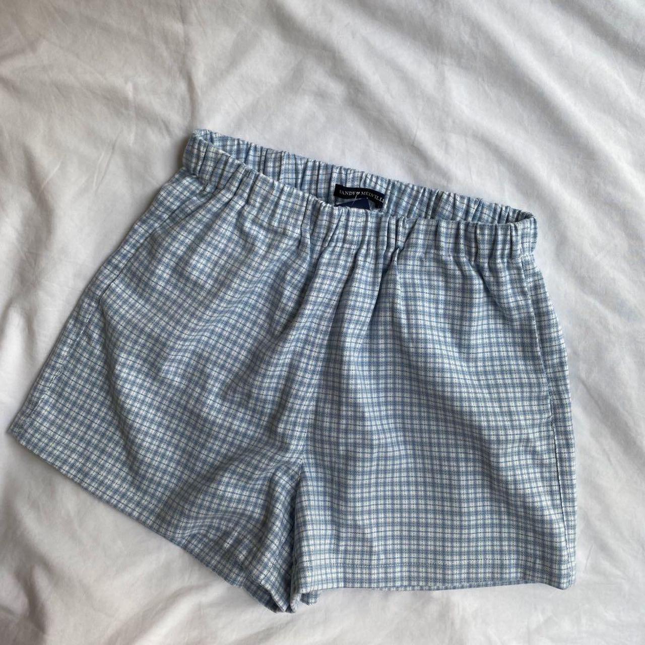 Brandy Melville Women's Blue and White Shorts
