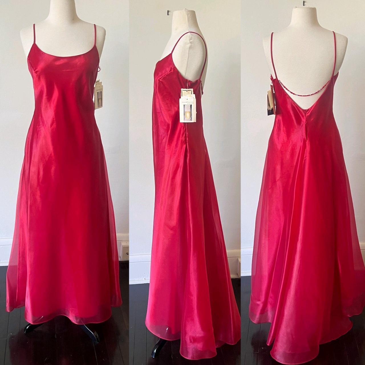 Vintage Gunne Sax Millennium 2000 Red Slip Dress Y2K... - Depop