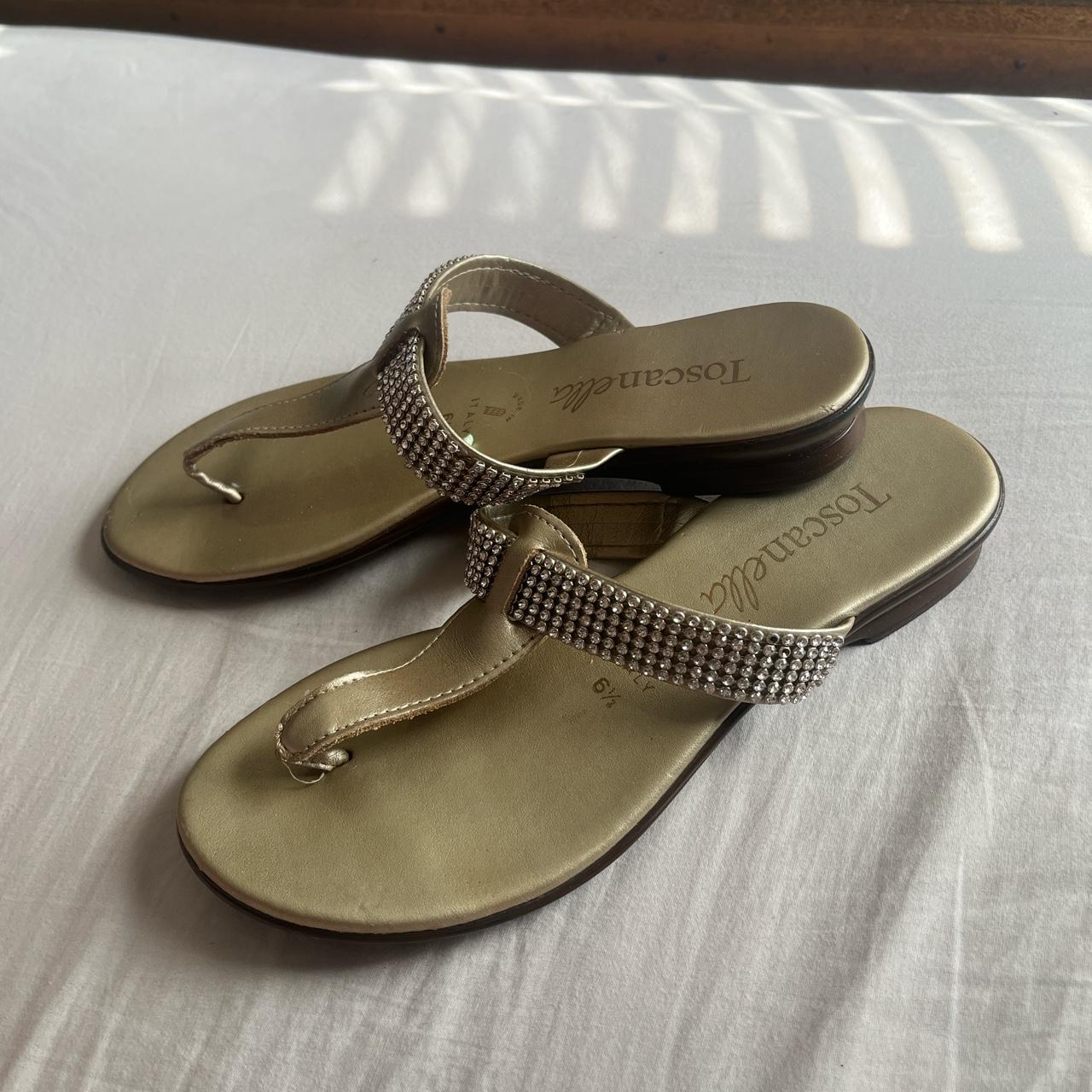 Toscanella rhinestone flip flops All flaws are Depop