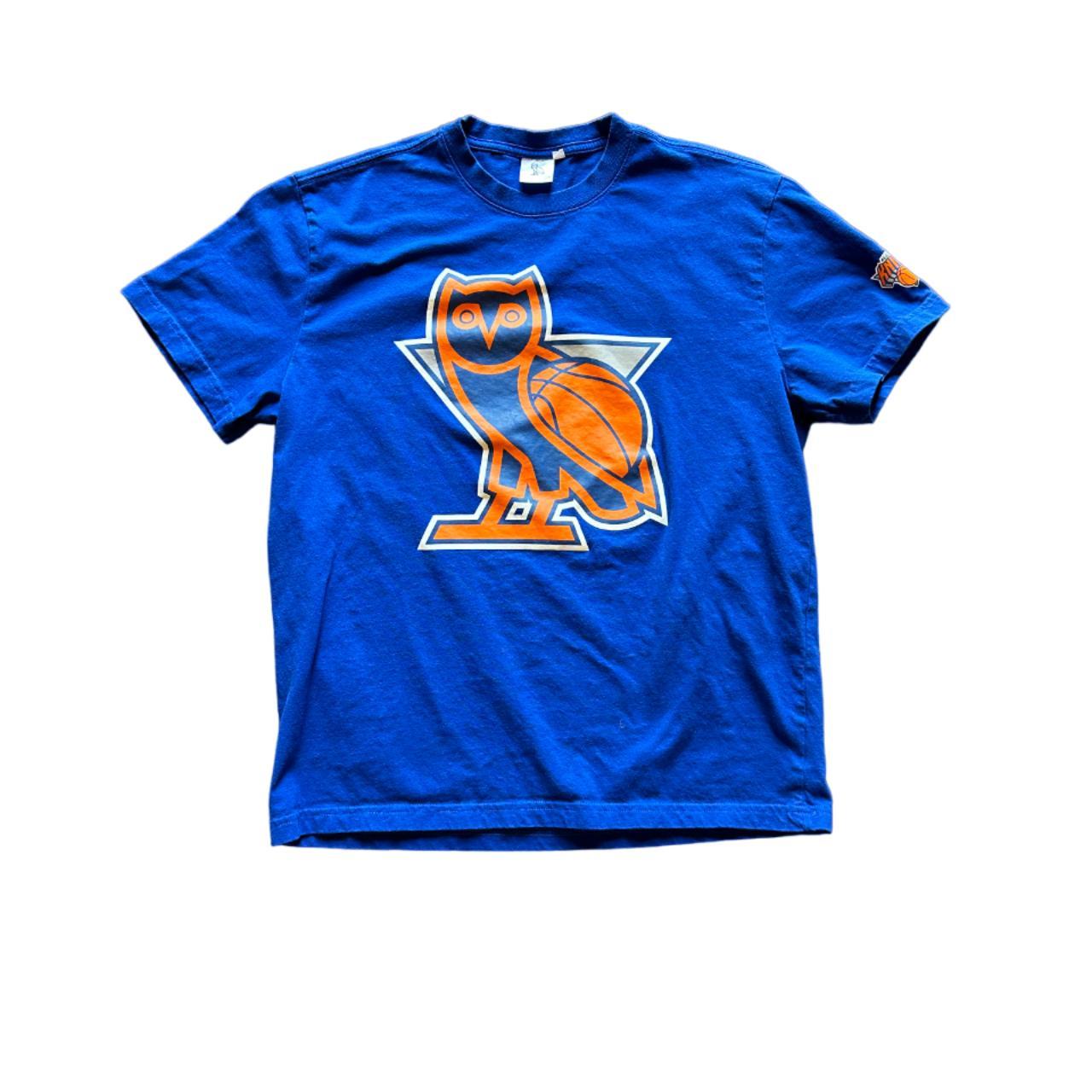 OVO x NBA New York Knicks OG Owl Blue Tee (Size L) - Depop