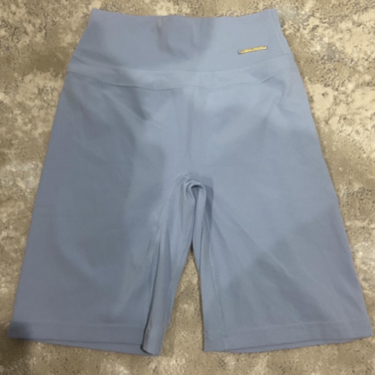Light blue Gymshark bike shorts from the Whitney... Depop