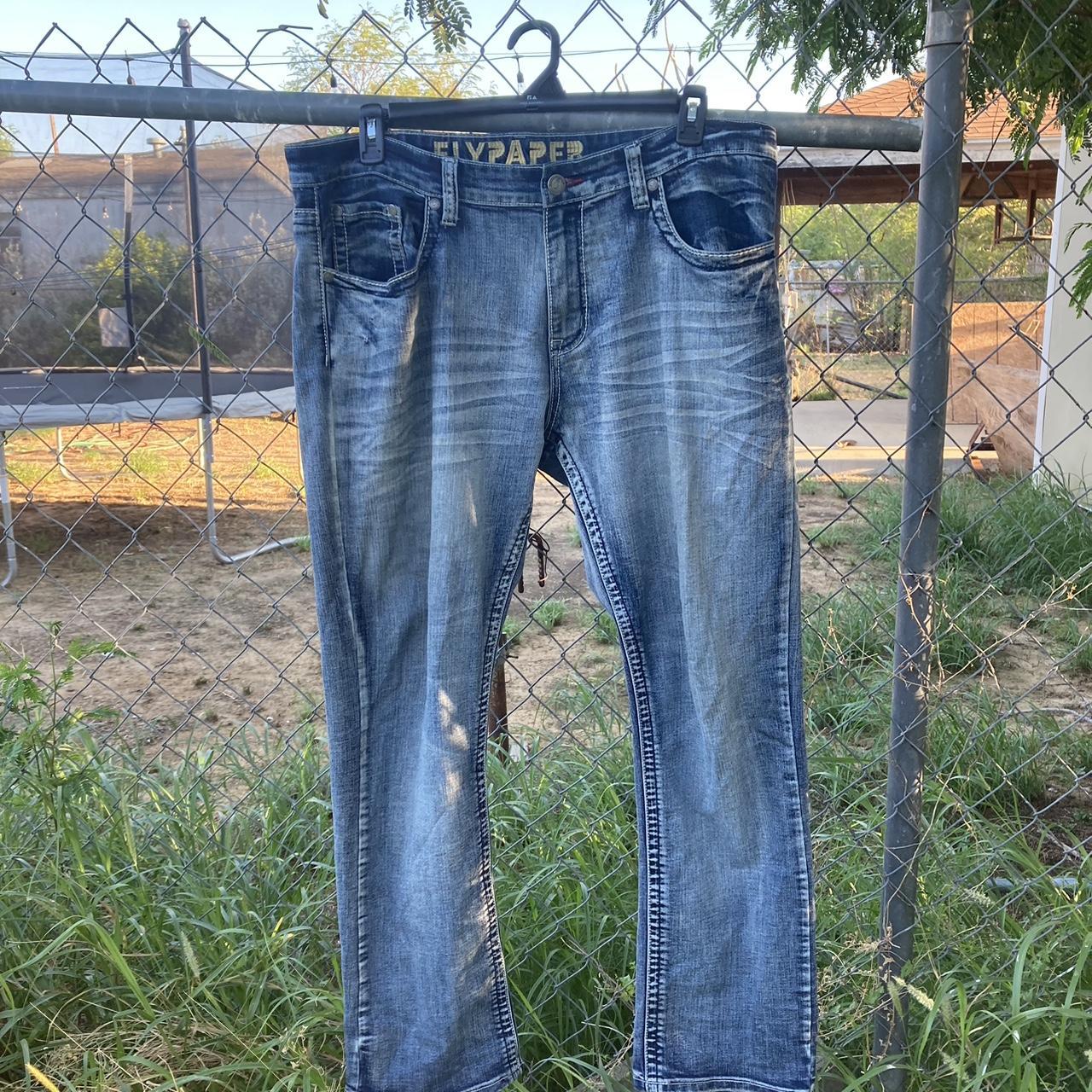 Flypaper custom back pocket jeans 38W 32L #y2k... - Depop