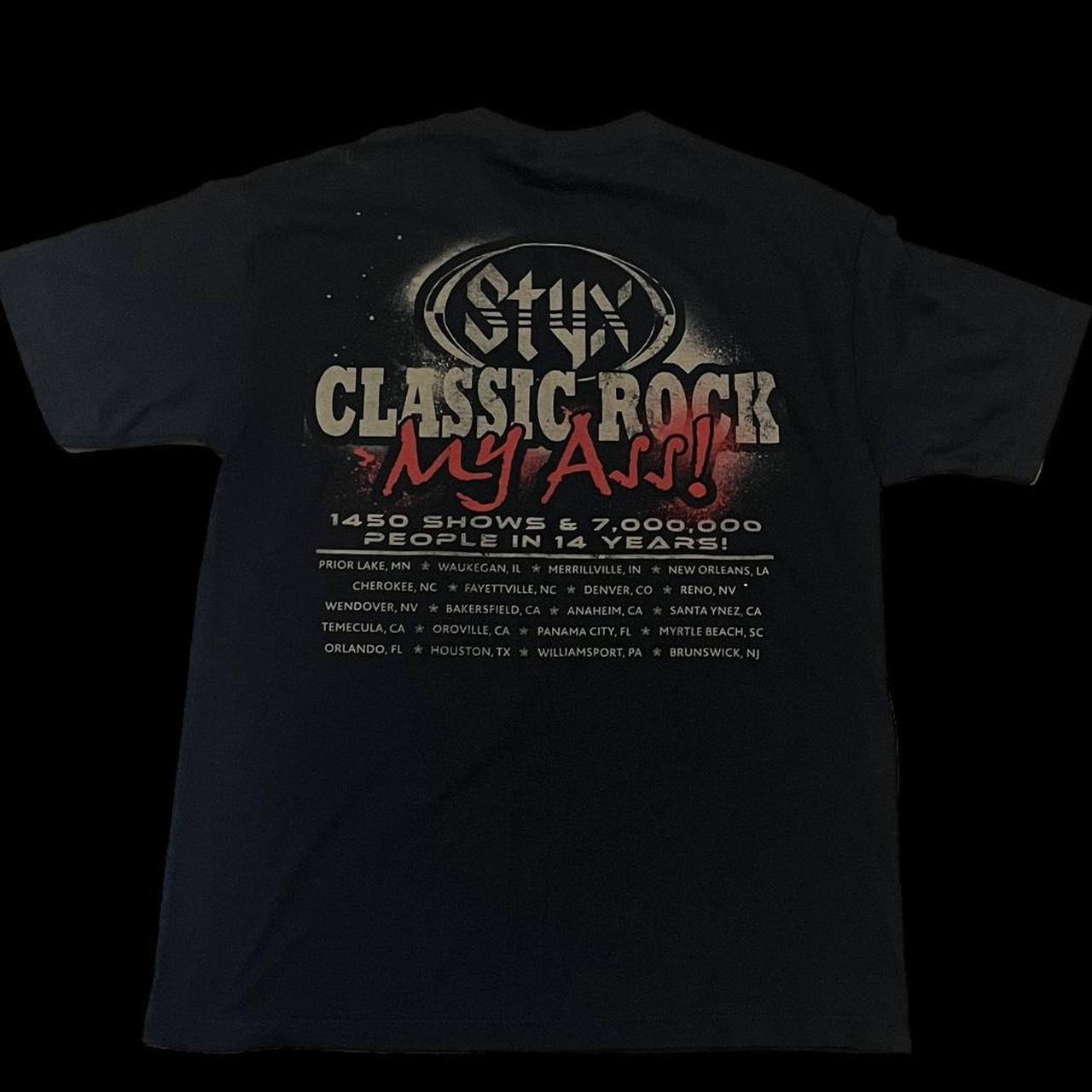 Early 2000’s Styx Classic Rock My Ass Double Sided... - Depop
