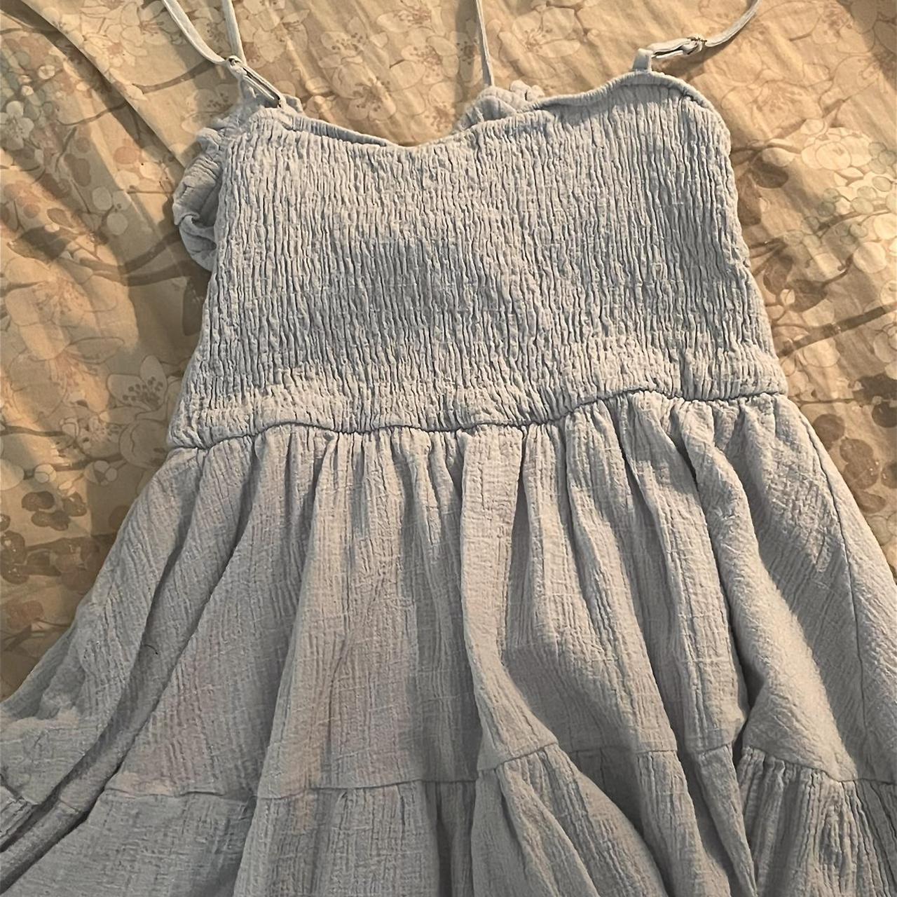 Baby blue dress 🧺 Size medium can fit a large ( has... - Depop