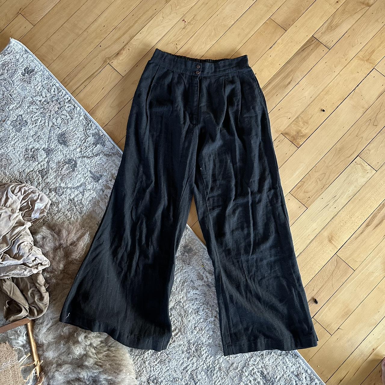 the hemp temple black button pants size large, fits... Depop