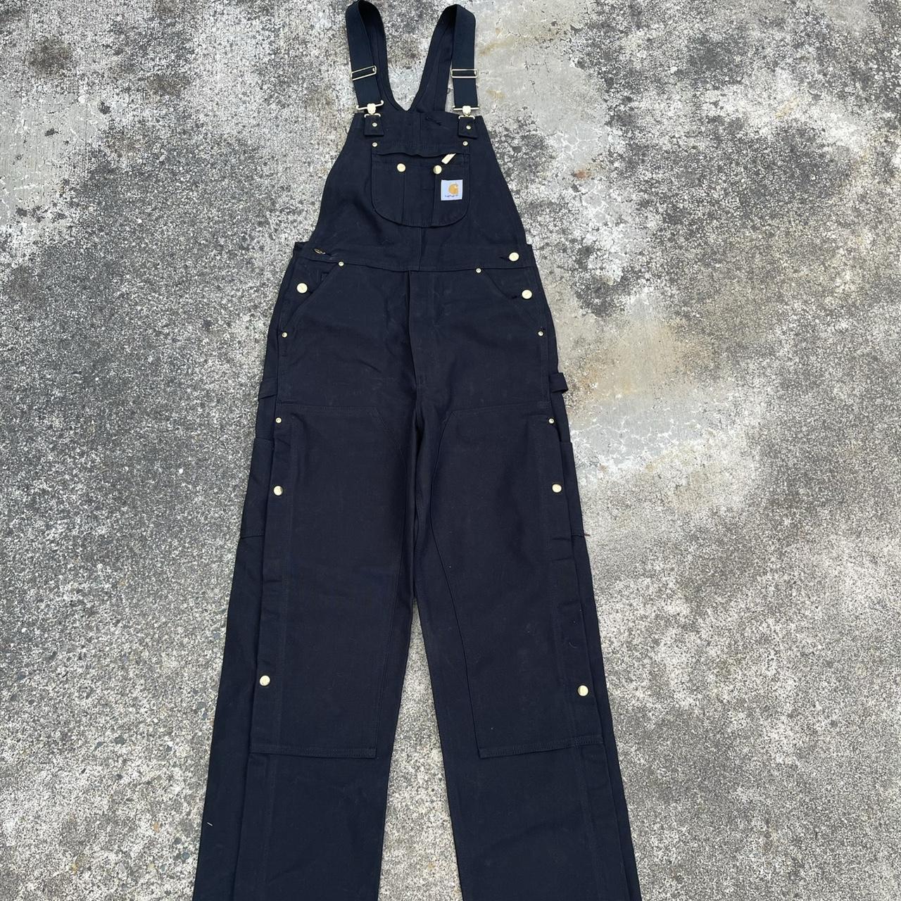carhartt overalls these double knees are in... - Depop
