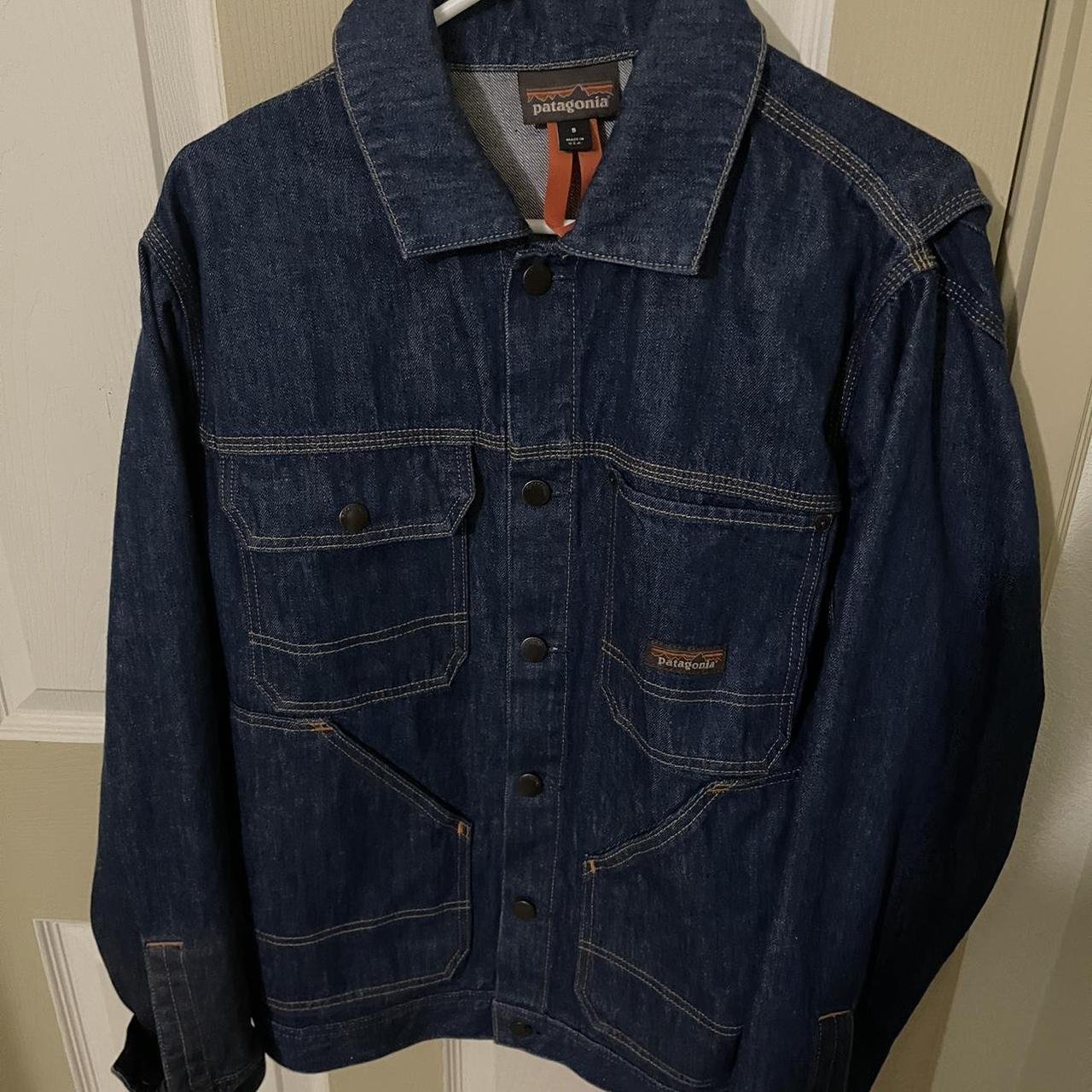 vintage patagonia denim jacket nice boxy and... - Depop