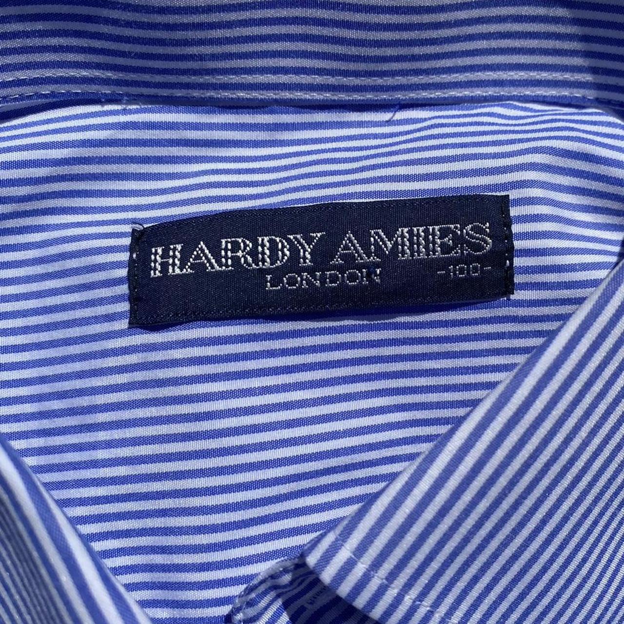 Hardy Amies Blue/White Striped button down... - Depop