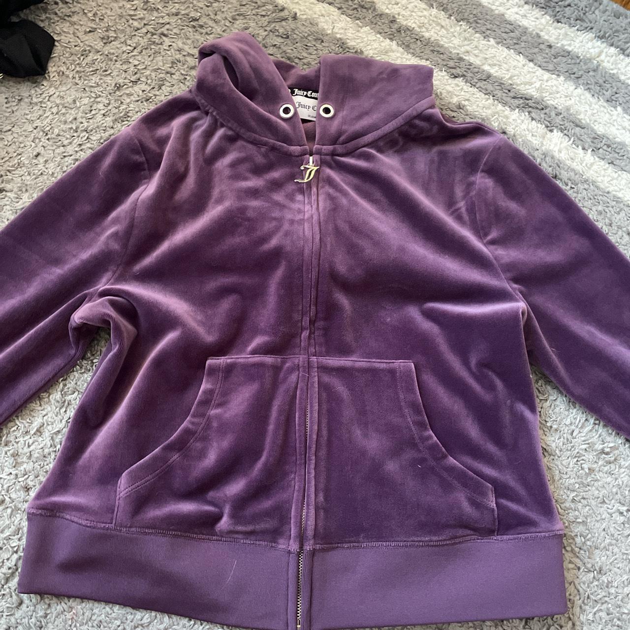 dark purple juicy zip up, never worn, shown as size... - Depop