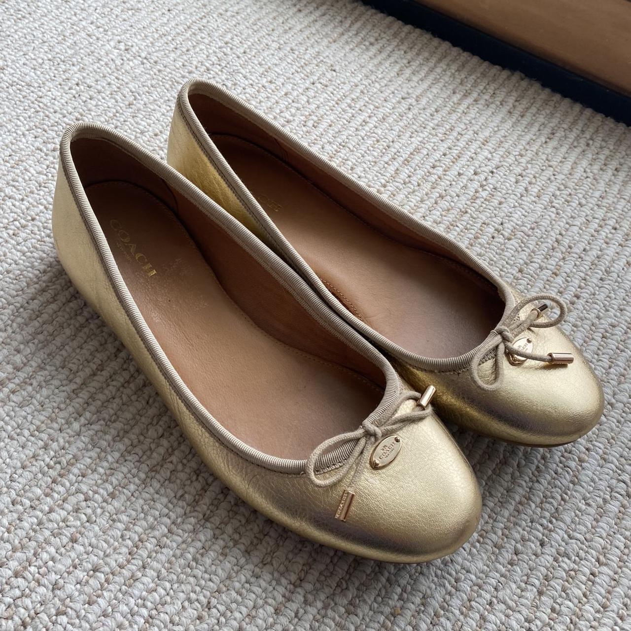 Coach sales gold flats