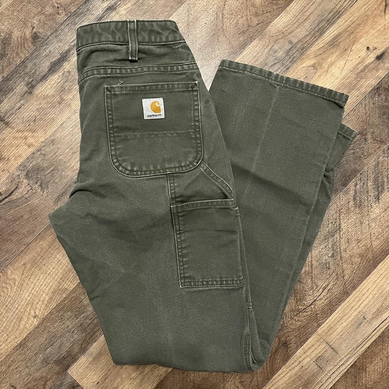 carhartt olive green work pants. 0x32 Depop