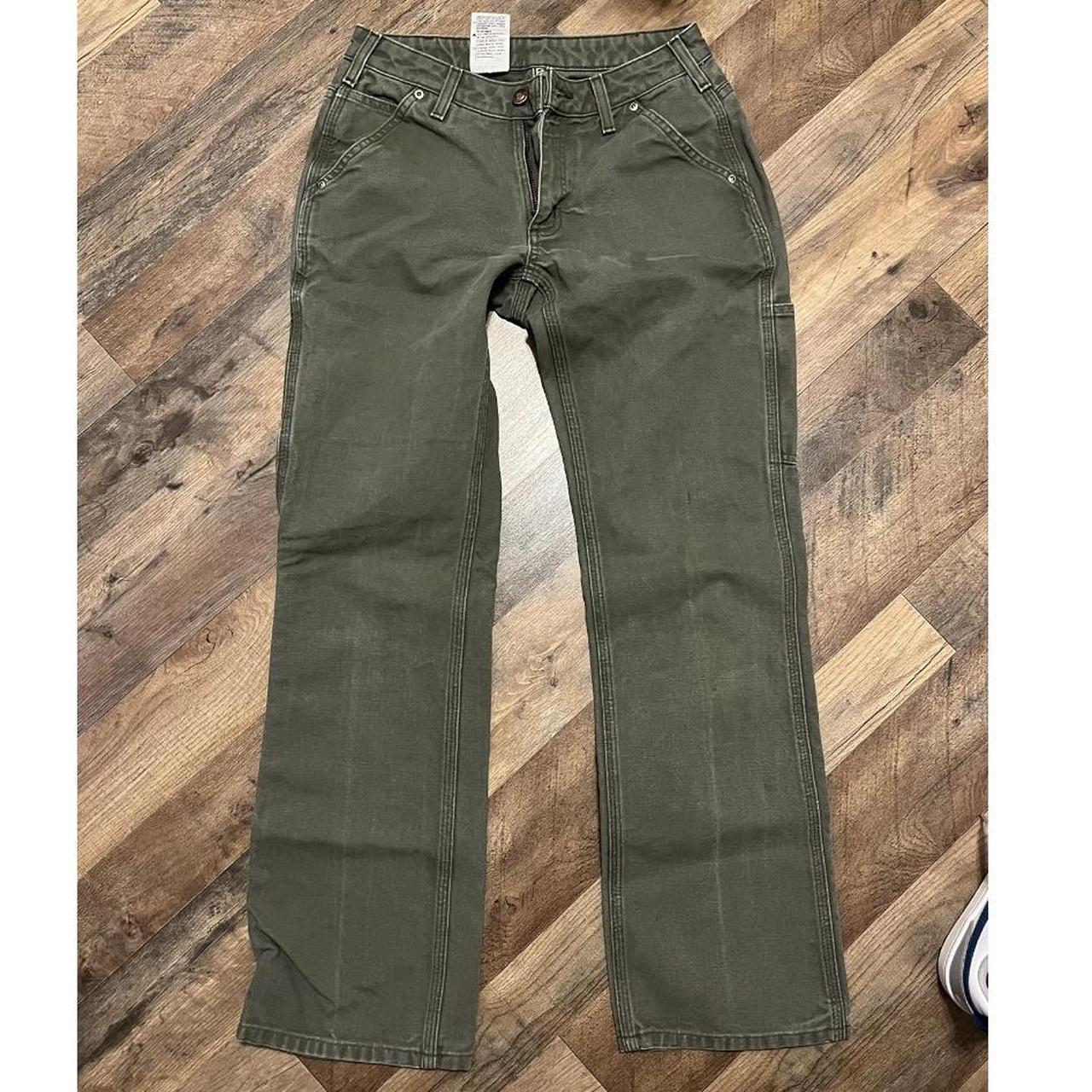carhartt olive green work pants. 0x32 Depop