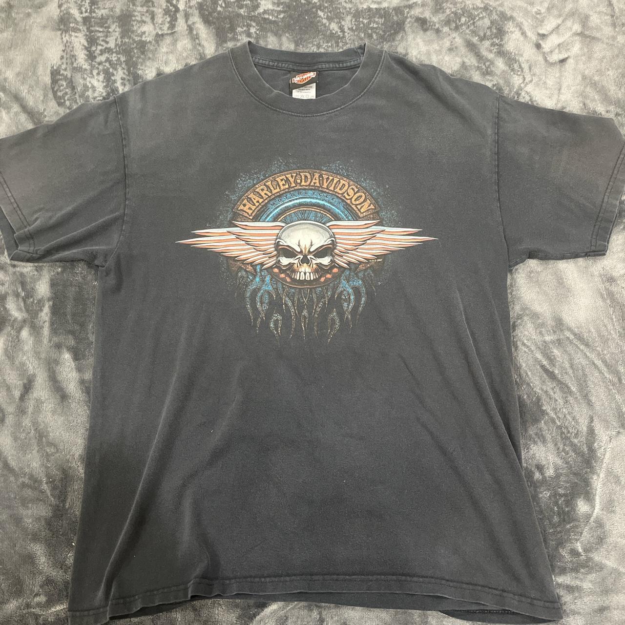 Harley Davidson Grey t-shirt Size- L In great... - Depop