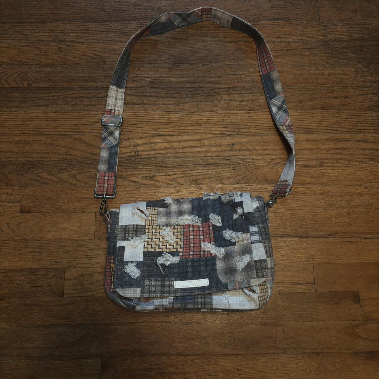 Men's Bag - Multi/Brown – Unique patchwork distre… - image 1