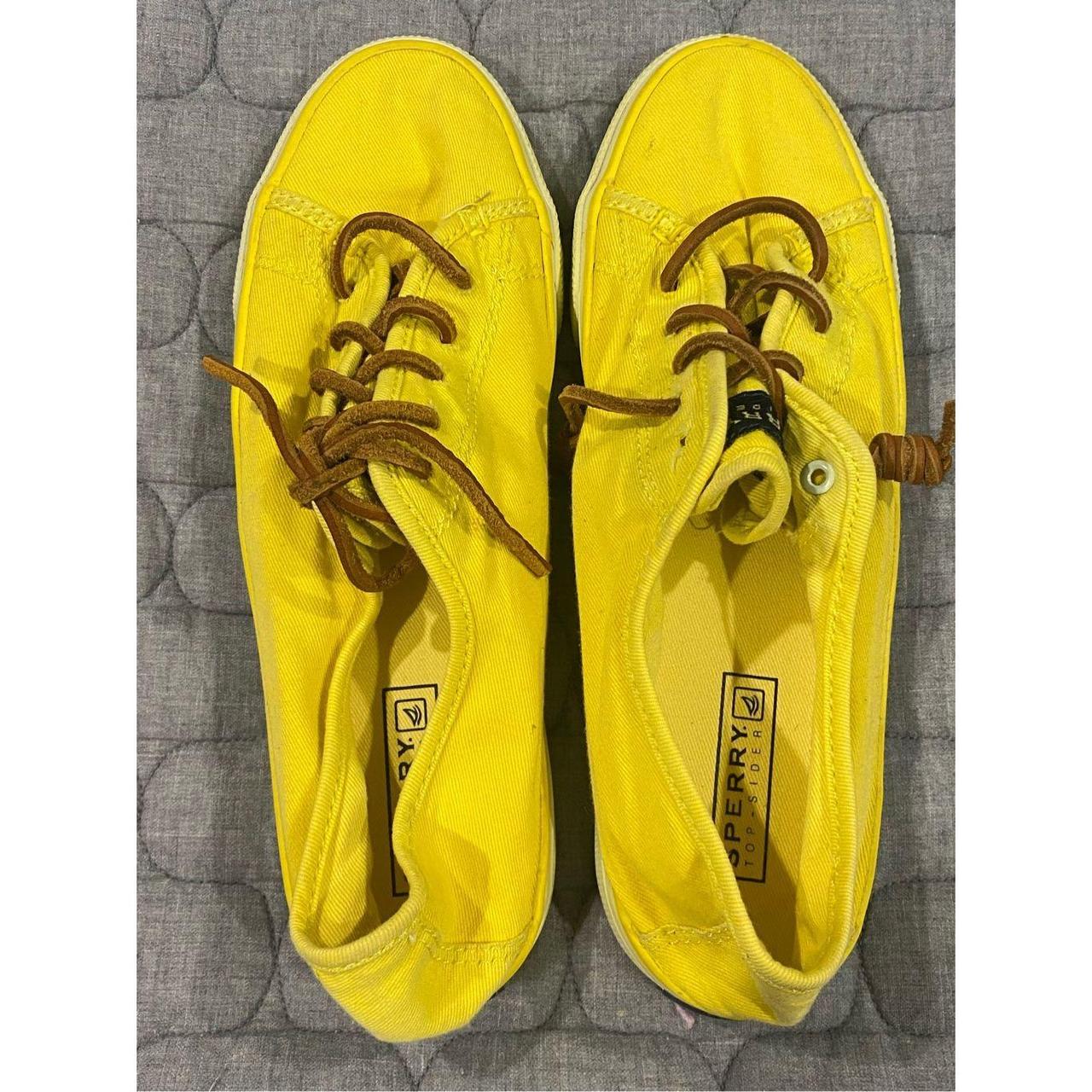 Yellow sperry store sneakers