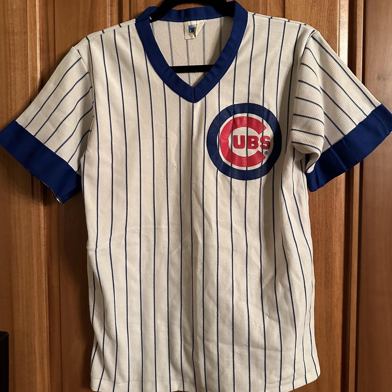 VINTAGE Pro-Knit Chicago Cubs Home Pinstripe Jersey size Large