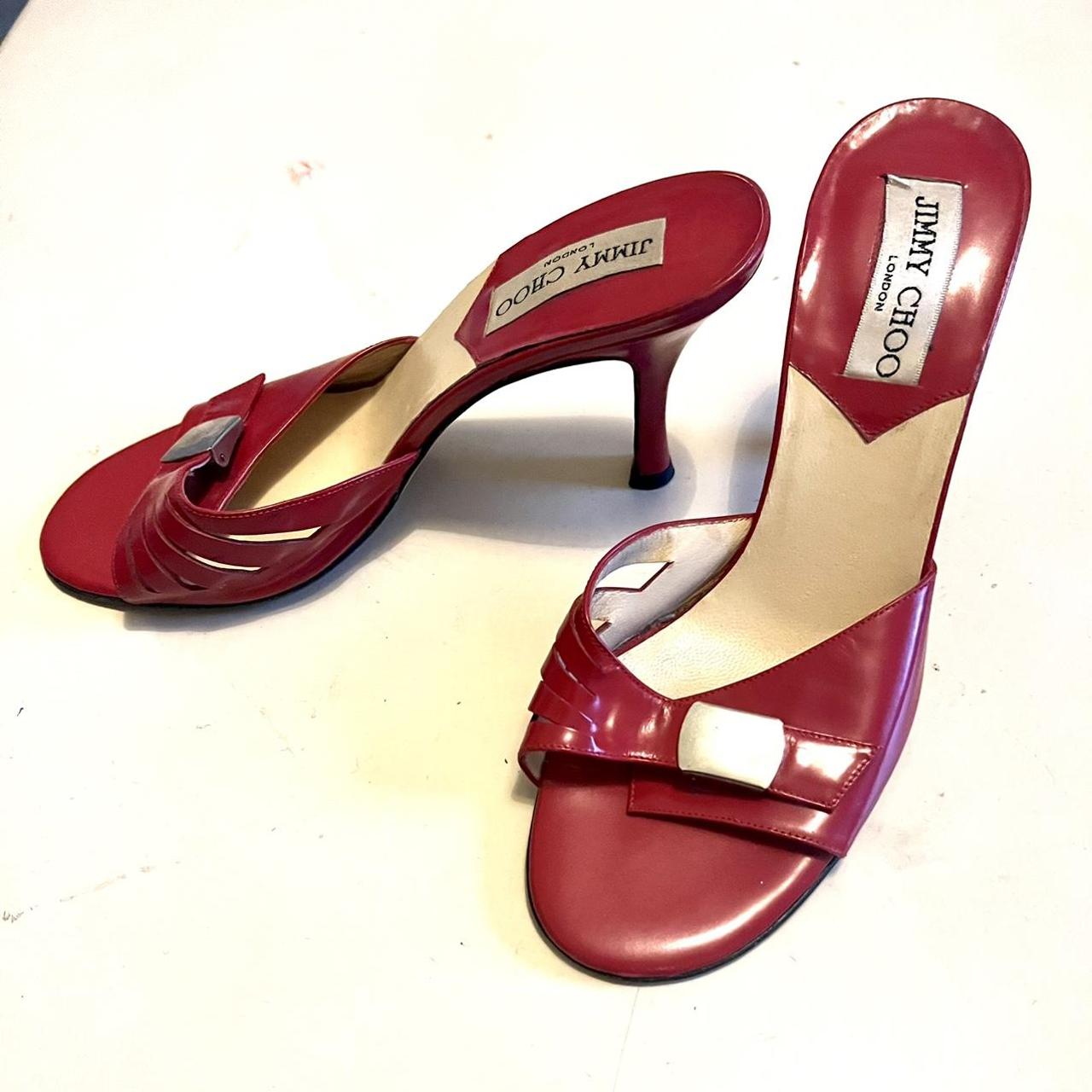 Vintage 90s Jimmy Choo High heels size 4. Kitten... - Depop