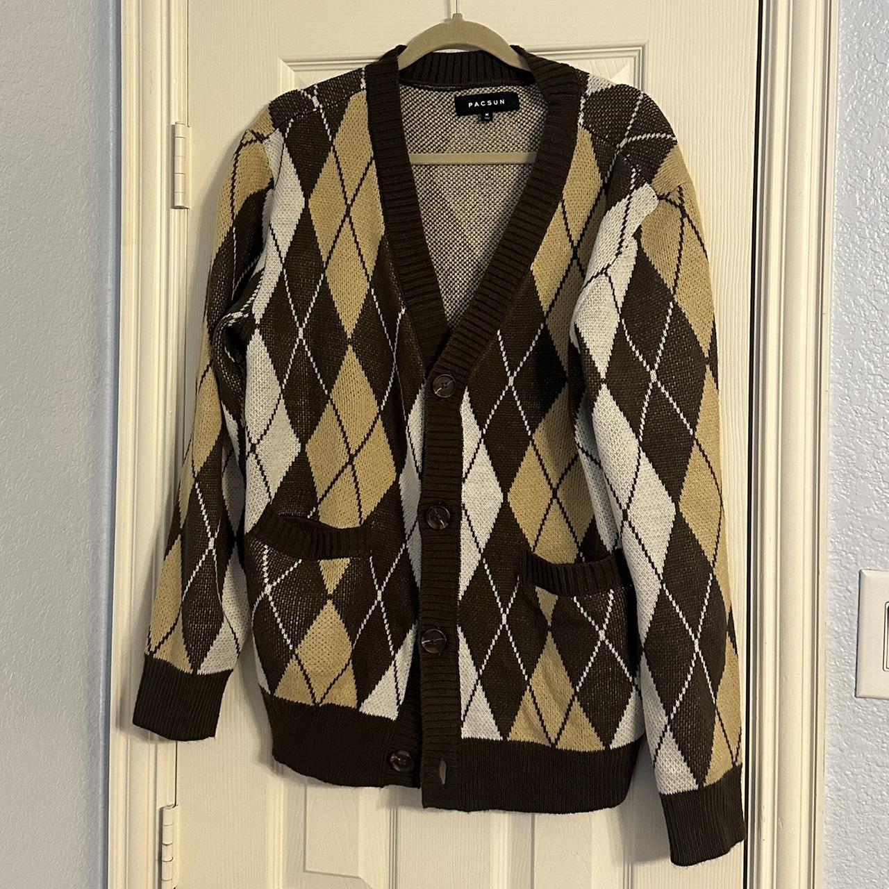 Pacsun argyle cardigan, sz M fits more like L,