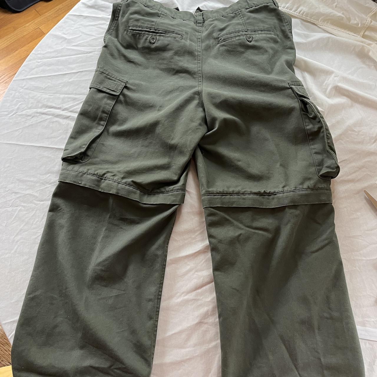 vintage green boy scout convertible workwear pants.... - Depop