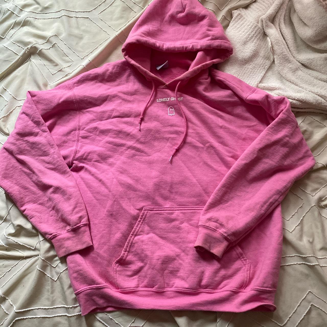 pink oversized Lonley Ghost “text me when you get... - Depop