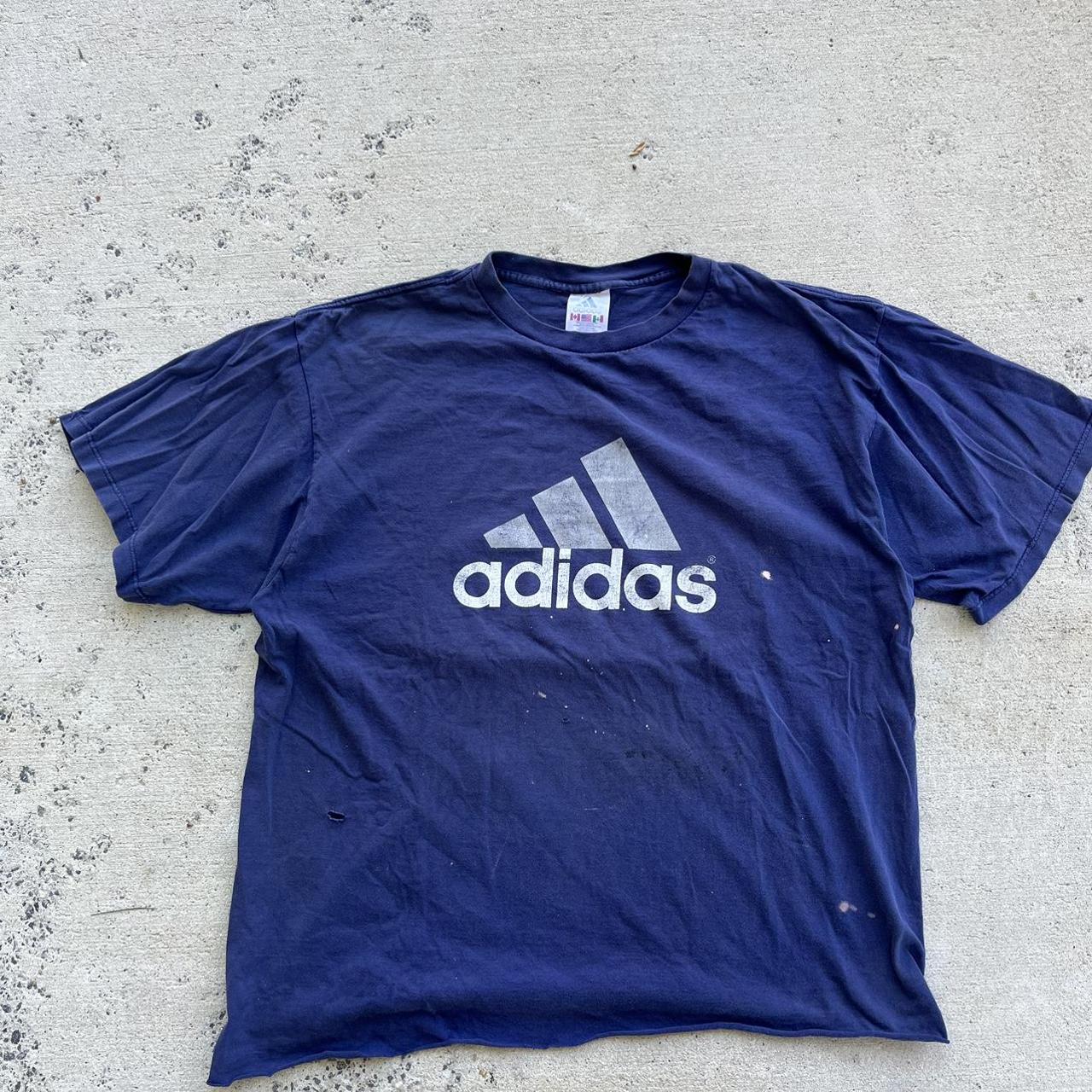 90s Adidas logo tee essential adidas logo tee... - Depop