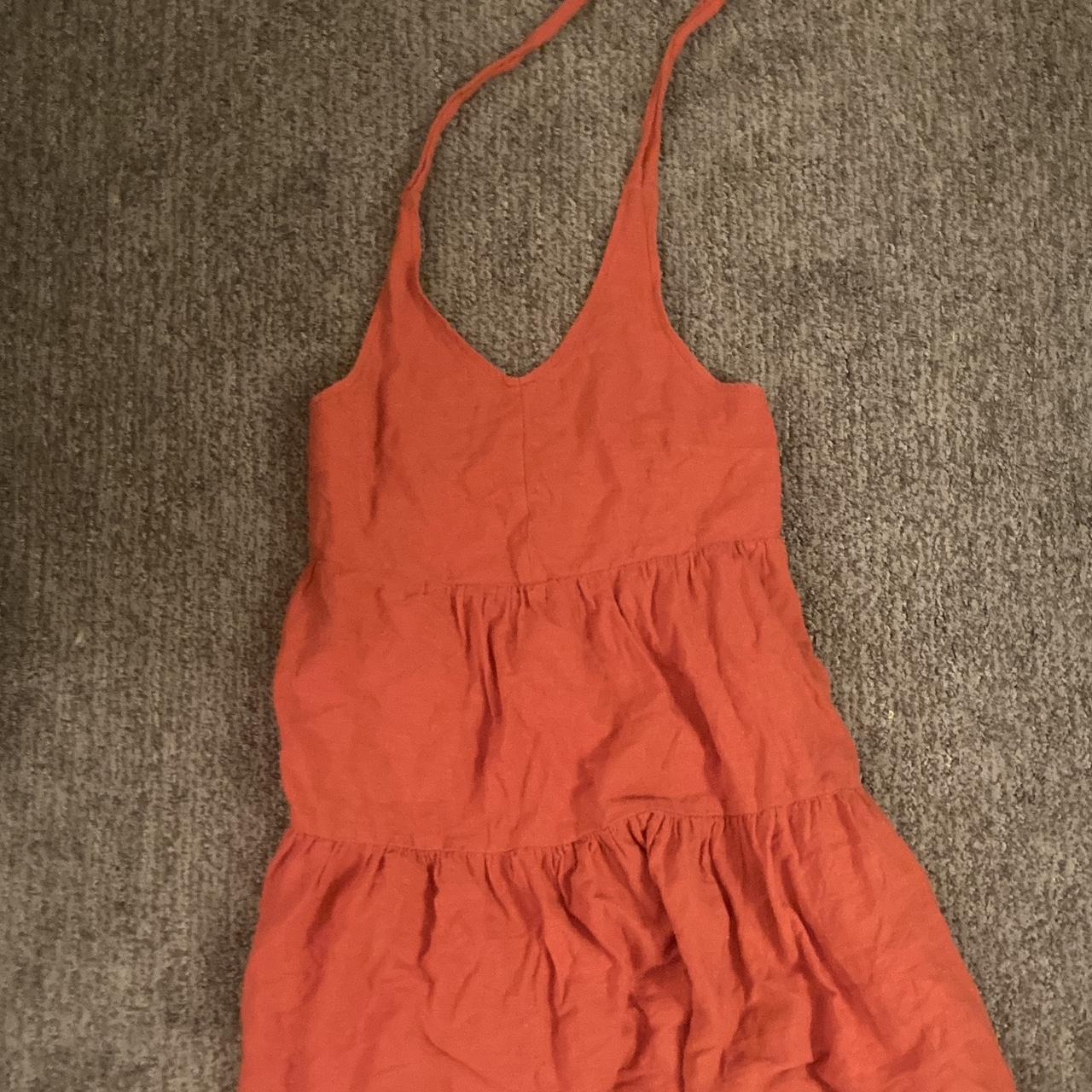 orange sun dress with tie. from american eagle. no... - Depop