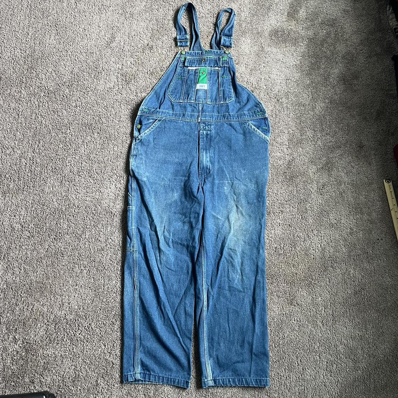 Y2K Liberty Overalls with some fade and... - Depop