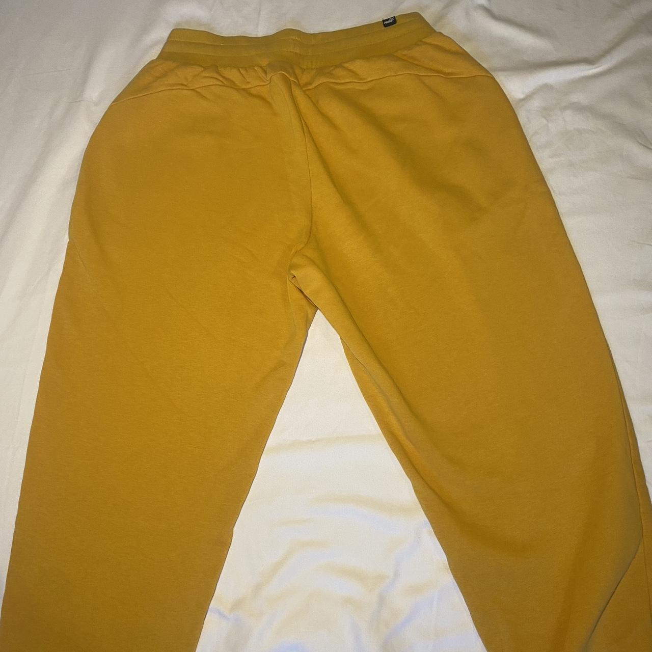 Puma yellow sweatpants Size M 100 Cotton Slight. Depop