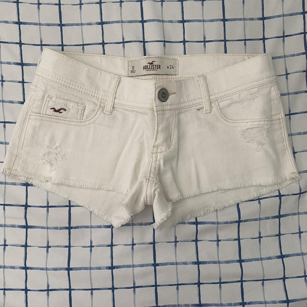 Vintage Hollister White Denim Shorts PLEASE PAY... Depop