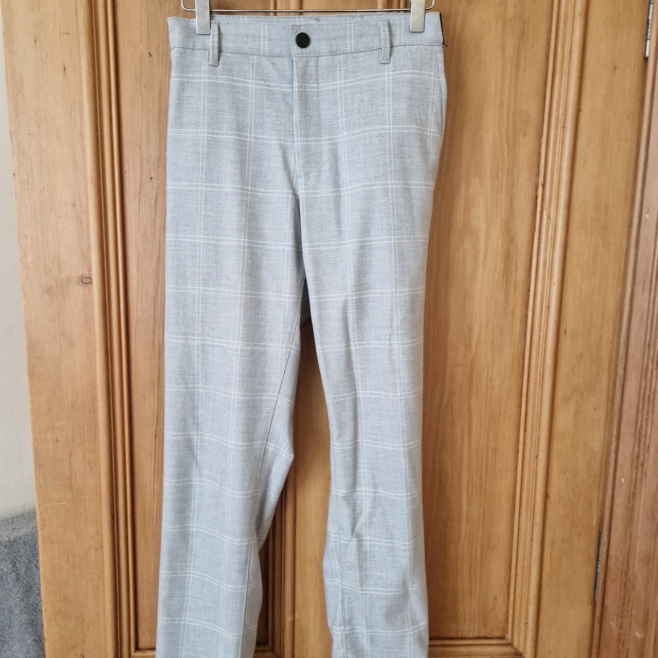 Grey Checkered Trousers Zara Formal Pants Checked Pants Zara Man