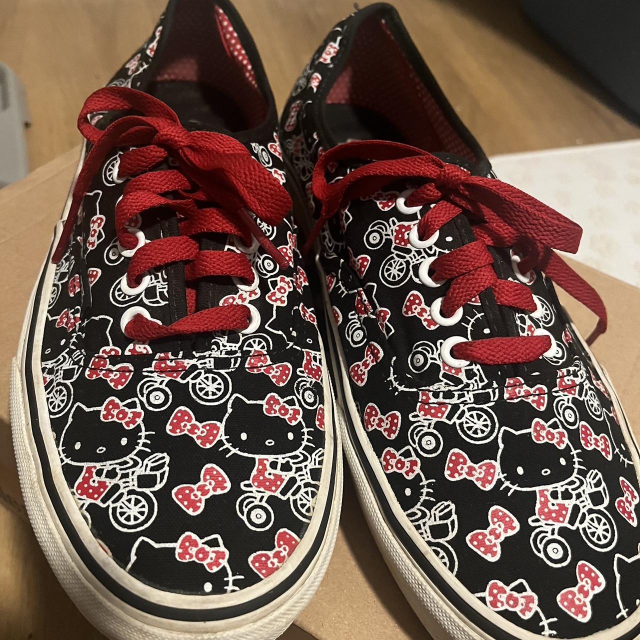 Super cute hello kitty vans shoes, just thrifted... - Depop