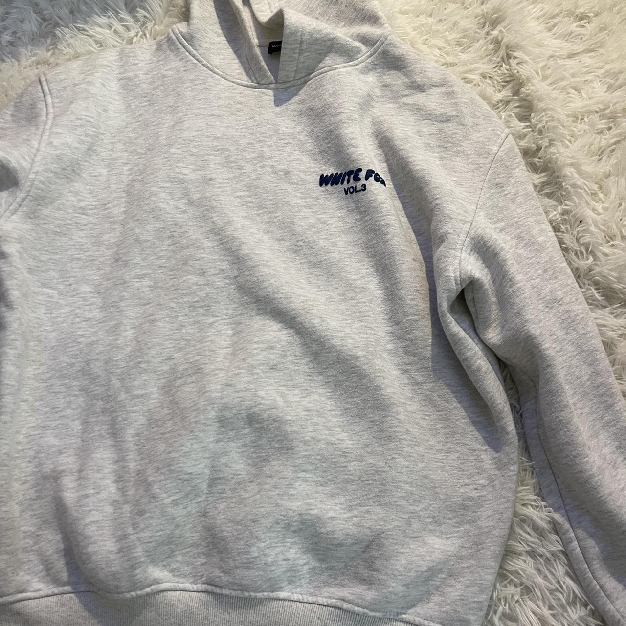 white fox offstage hoodie mineral grey with navy... - Depop