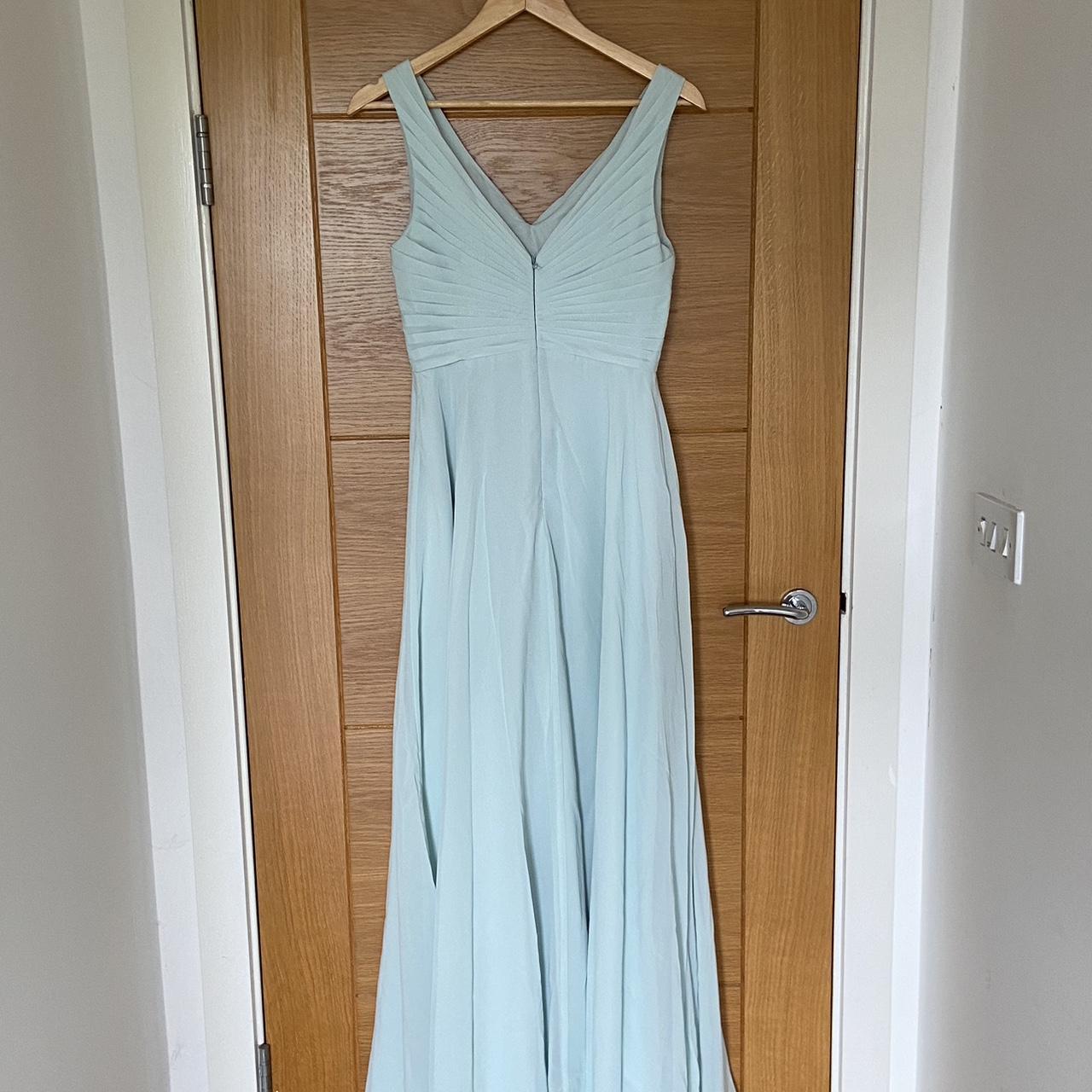 Jjs House Sage Green V Neck Floor Length Chiffon... Depop