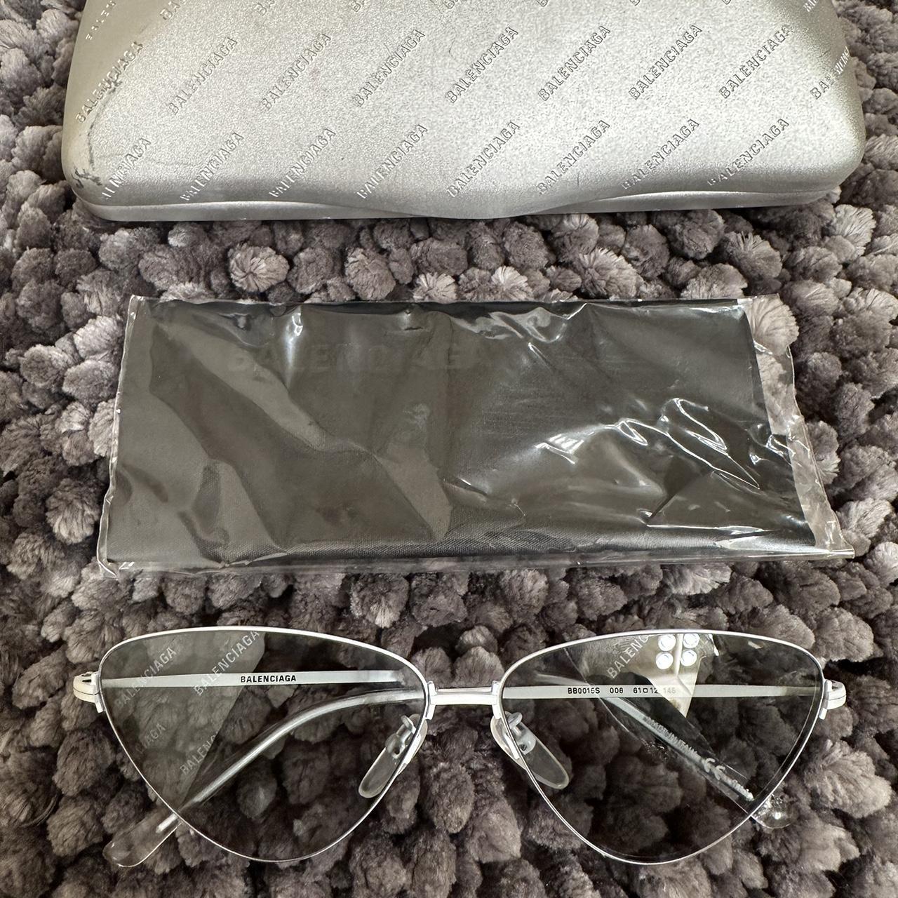 Balenciaga White Invisible Cat Eye Metal. Depop