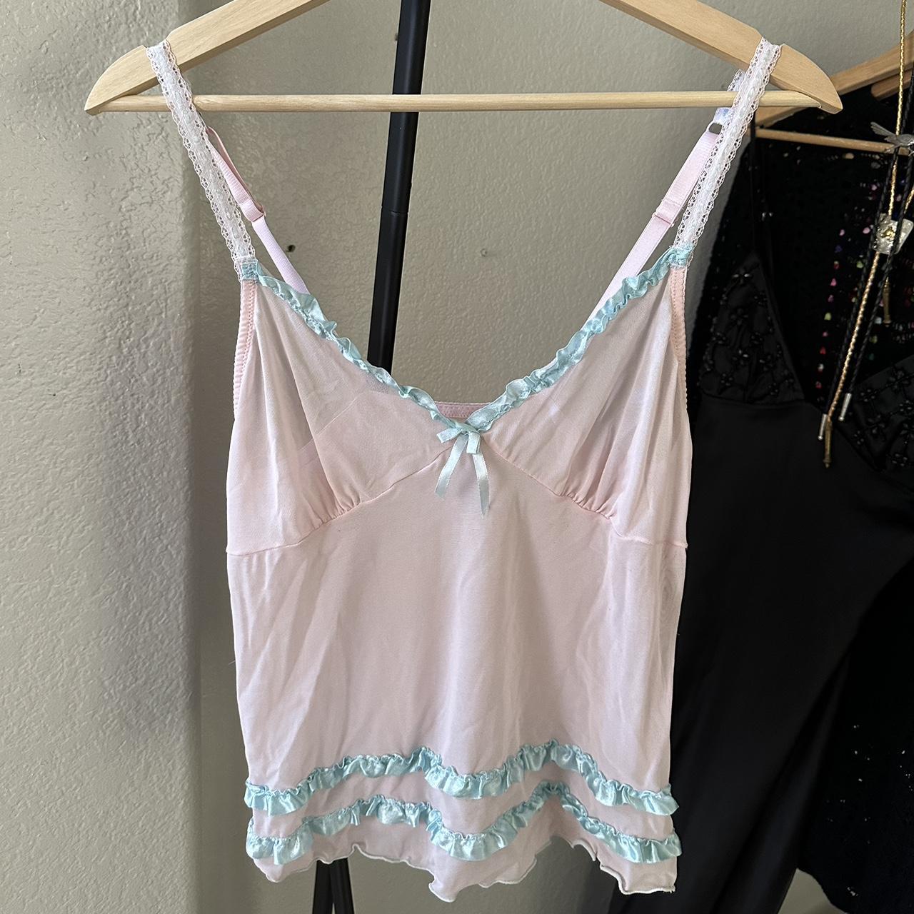 Pink and Blue Lace Top🎀 The colors on this! The... - Depop