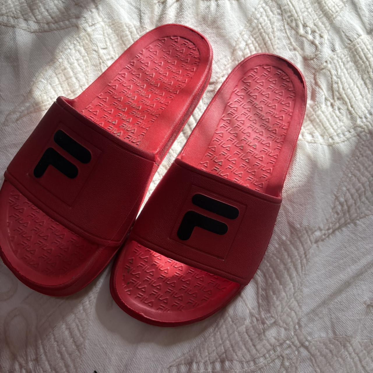 Fila Women's Slides - Red - US 7 – Red Fila slide… - image 2