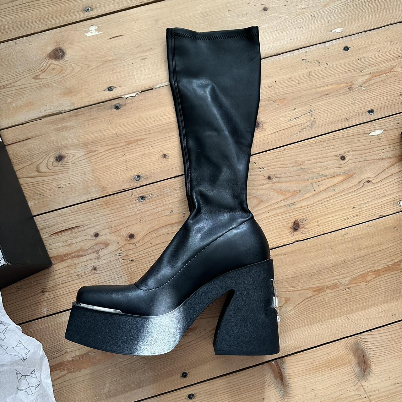 Naked Wolfe Women S Black Boots Depop