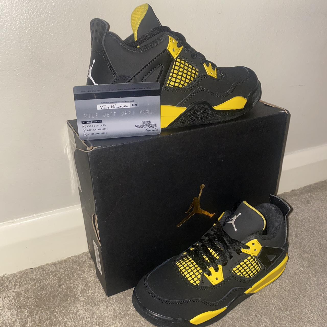 Jordan 4s “ Yellow Thunders “ Size: 9.5 infant... - Depop