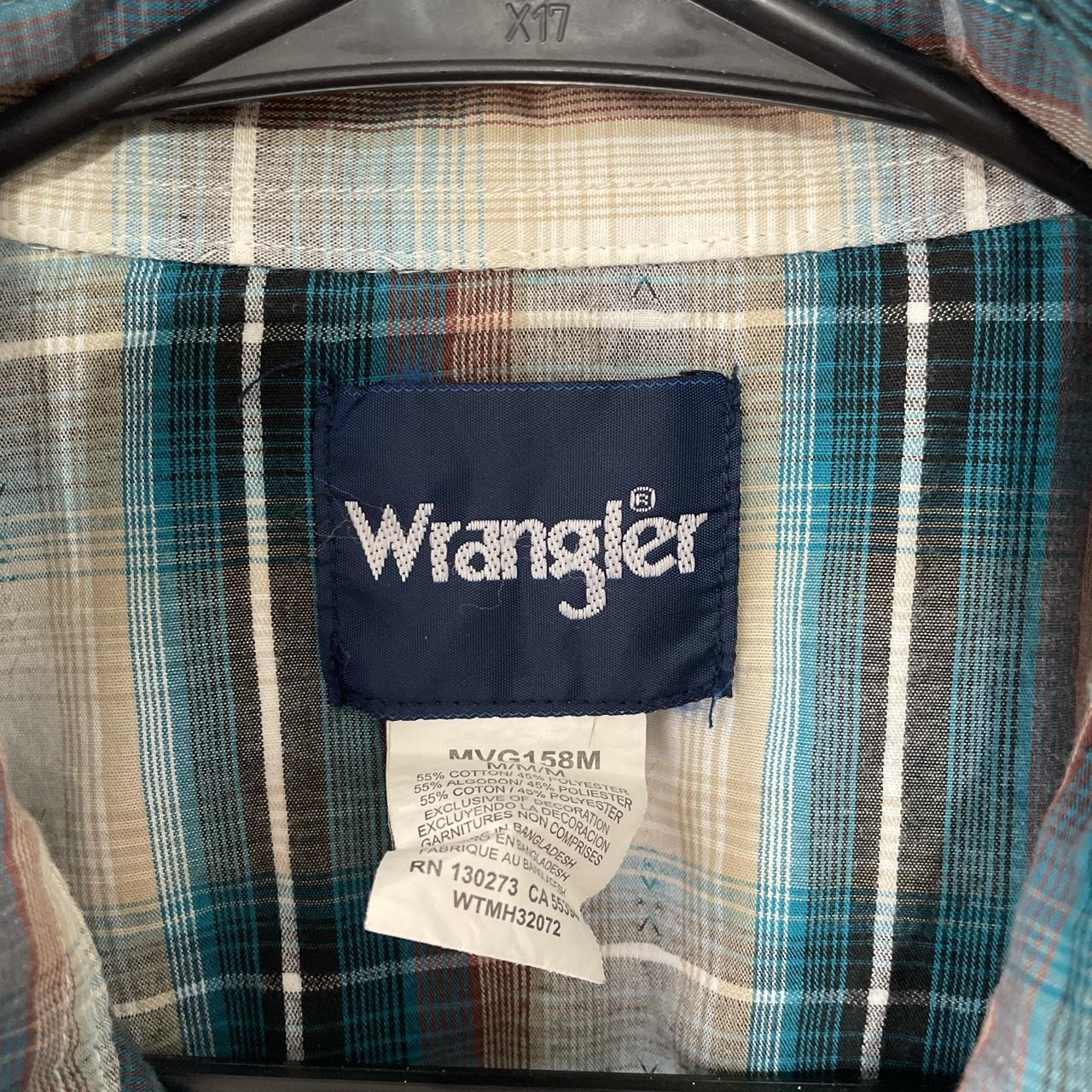 Wrangler Men's Navy and Grey Shirt | Depop