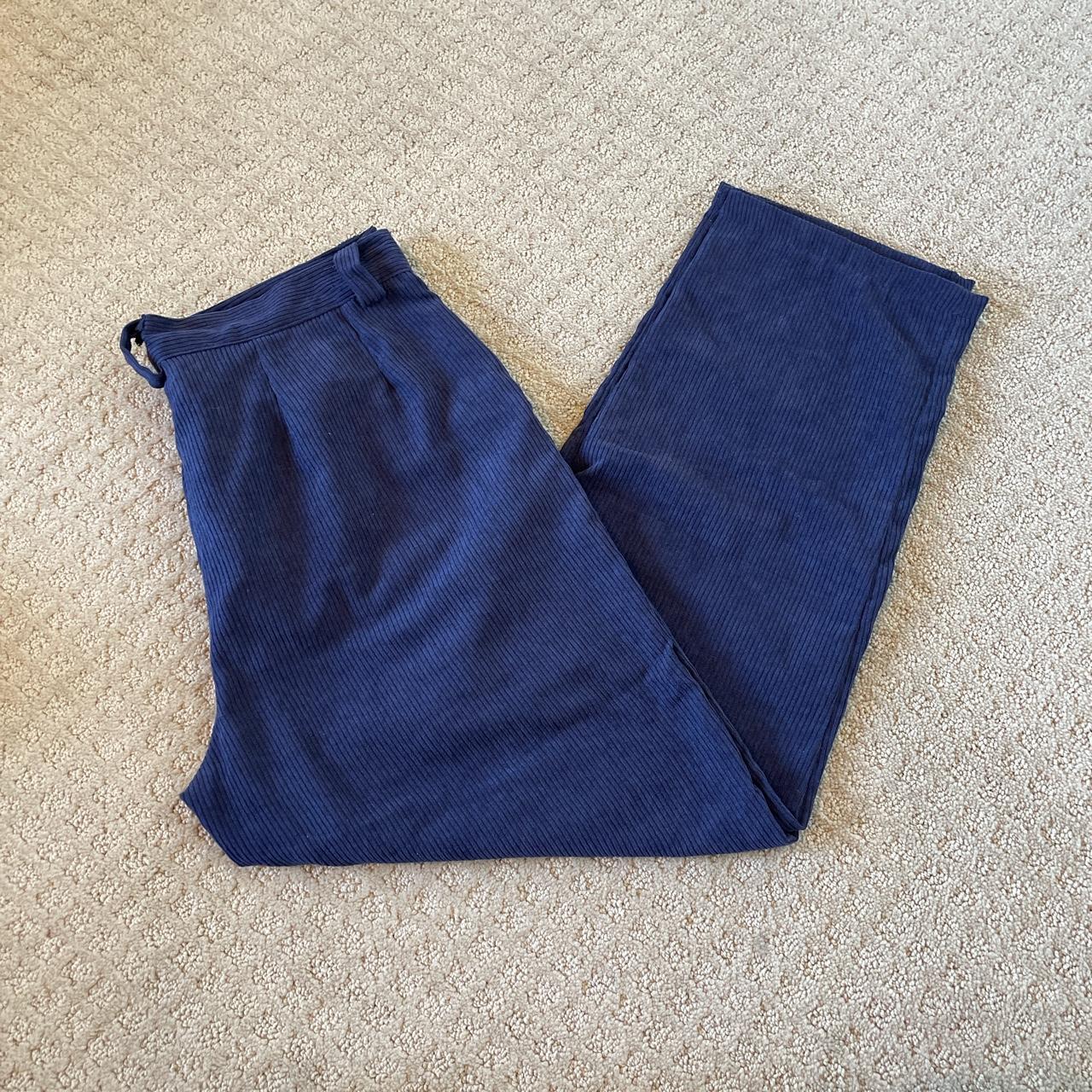 Royal blue/navy Halara Ribbed pant. Size M. Pictured... - Depop